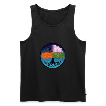 Baum des Lebens Jahreszeiten - Tree of Life Season - Männer Premium Bio Tank Top - Schwarz - Vorne - AI Model Male 178 light (178cm)