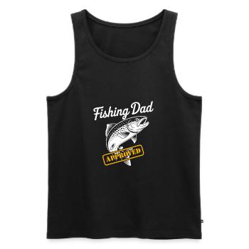 Bester Angelpapa Best Fishing Dad Approved - Männer Premium Bio Tank Top - Schwarz - Vorne - AI Model Male 178 light (178cm)