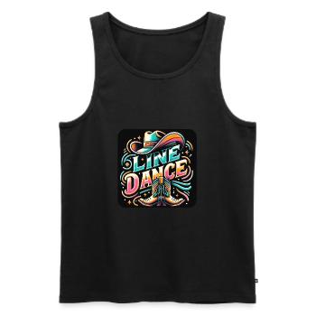 Colorful Line Dance Design - Men's Premium Organic Tank Top - black - Front - AI Model Male 178 light (178cm)