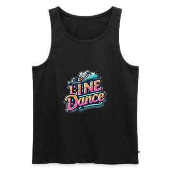 Colorful Line Dance Design - Men's Premium Organic Tank Top - black - Front - AI Model Male 178 light (178cm)