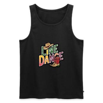 Danse en ligne La danse en ligne mon hobby - Débardeur bio Premium Homme - noir - Devant - Michal (187cm)