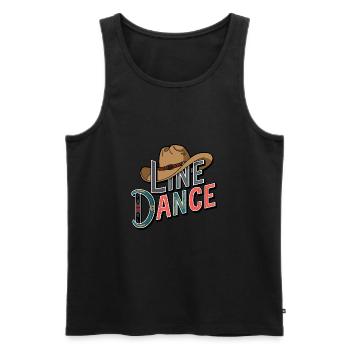 Line Dance mein Hobby - meine Passion - mein Ding - Männer Premium Bio Tank Top - Schwarz - Vorne - Michal (187cm)