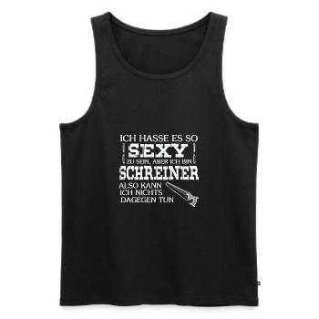 Schreiner Tischler - Männer Premium Bio Tank Top - Schwarz - Vorne - Michal (187cm)