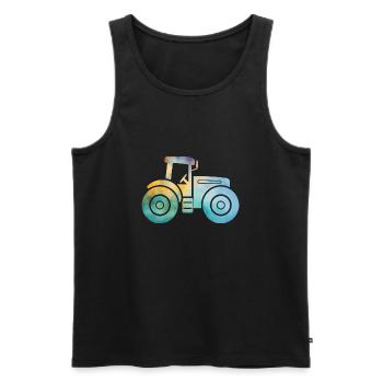 tracteur - Débardeur bio Premium Homme - noir - Devant - Michal (187cm)