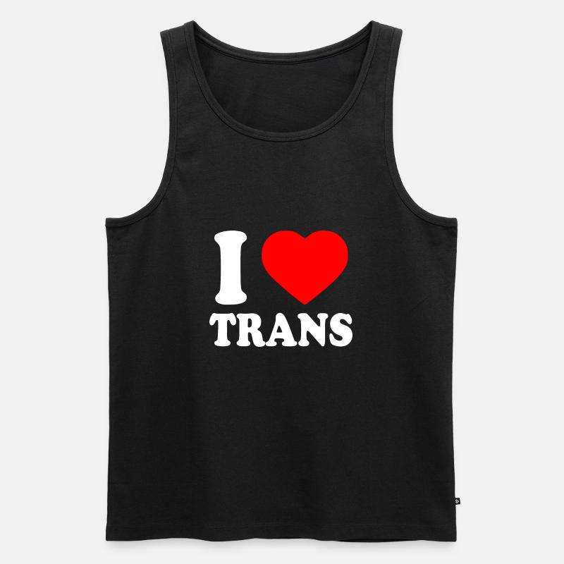 I love trans - Männer Premium Bio Tank Top - Schwarz