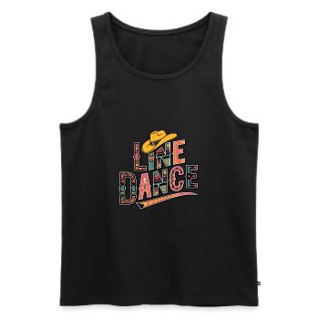 Line Dance mein Hobby - meine Passion - mein Ding - Männer Premium Bio Tank Top - Schwarz - Vorne - Michal (187cm)