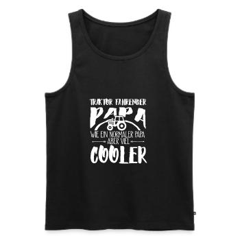 Landwirt Traktor Cooler Papa Geschenk - Männer Premium Bio Tank Top - Schwarz - Vorne - Michal (187cm)