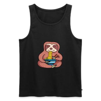 Ramen Life Motiv Faultier Motiv Shirt Ramen Noodle - Männer Premium Bio Tank Top - Schwarz - Vorne - AI Model Male 178 light (178cm)