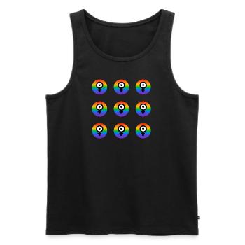 Feministische Ikonen - Regenbogenflagge - Männer Premium Bio Tank Top - Schwarz - Vorne - AI Model Male 178 light (178cm)