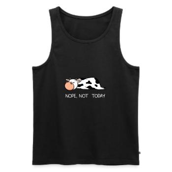 Funny Lazy Cow Calf Nope farmer milk gift - Men's Premium Organic Tank Top - black - Front - Michal (187cm)