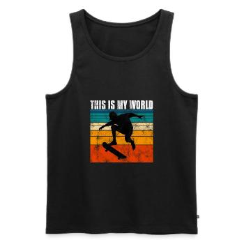 This is My world Skateboard Skateboarder Skate - Männer Premium Bio Tank Top - Schwarz - Vorne - Michal (187cm)