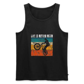 Life is better with BMX Bike Bike Gift - Men's Premium Organic Tank Top - black - Front - Michal (187cm)