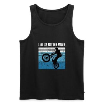 Life is better with BMX Bike Bike Gift - Men's Premium Organic Tank Top - black - Front - Michal (187cm)