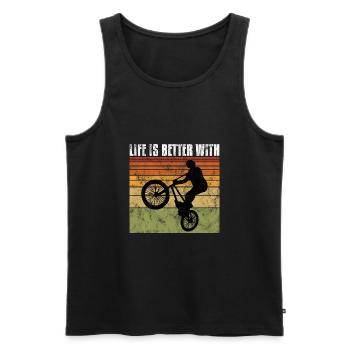 Life is better with BMX Bike Bike Gift - Men's Premium Organic Tank Top - black - Front - Michal (187cm)