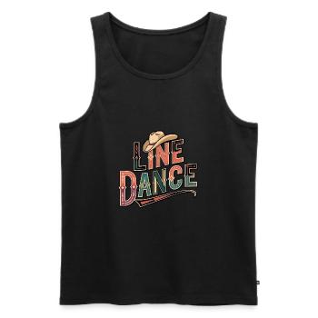 Line Dance mein Hobby - meine Passion - mein Ding - Männer Premium Bio Tank Top - Schwarz - Vorne - Michal (187cm)