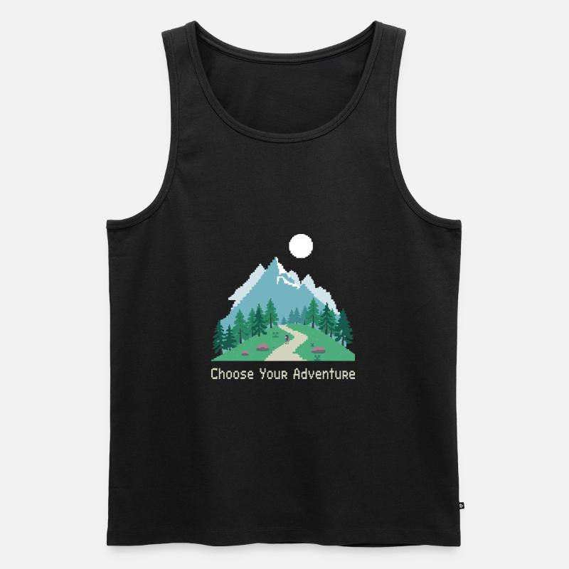 Retro Gaming Abenteuer - Männer Premium Bio Tank Top - Schwarz