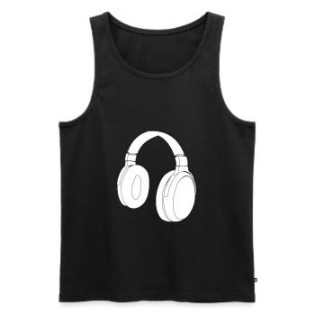 Conception de vecteur de casque - Débardeur bio Premium Homme - noir - Devant - AI Model Male 178 light (178cm)