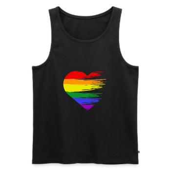 LGBTQ Heart Liebe Herz - Männer Premium Bio Tank Top - Schwarz - Vorne - Michal (187cm)
