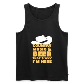 Country Music and Beer That's Why I'm Here - Männer Premium Bio Tank Top - Schwarz - Vorne - Michal (187cm)