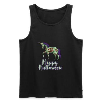 Halloween Einhorn untot Zombie lustig Geschenk - Männer Premium Bio Tank Top - Schwarz - Vorne - Michal (187cm)