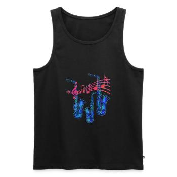 Saxofon - Männer Premium Bio Tank Top - Schwarz - Vorne - Michal (187cm)