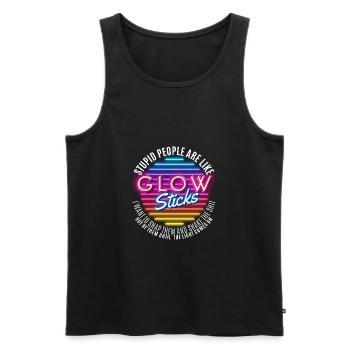 Stupid People Glow Stick Funny and Humor Gift - Männer Premium Bio Tank Top - Schwarz - Vorne - AI Model Male 178 light (178cm)