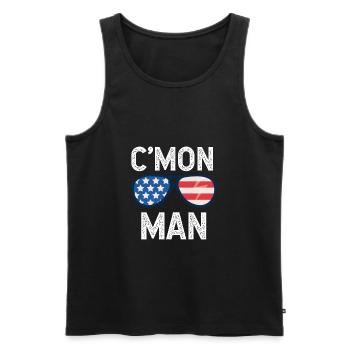Komm schon Mann T-Shirt - Männer Premium Bio Tank Top - Schwarz - Vorne - Michal (187cm)