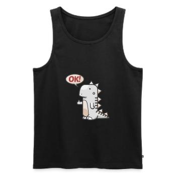 Dinosaur - Men's Premium Organic Tank Top - black - Front - AI Model Male 178 light (178cm)