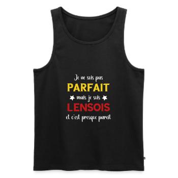 Je ne suis pas parfait je suis lensois - Débardeur bio Premium Homme - noir - Devant - Michal (187cm)
