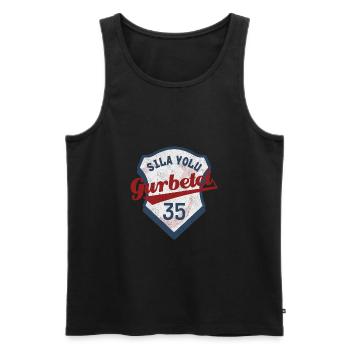 Izmir - Männer Premium Bio Tank Top - Schwarz - Vorne - AI Model Male 178 light (178cm)