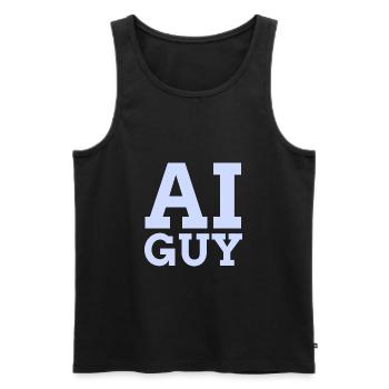 AI Guy - Men's Premium Organic Tank Top - black - Front - AI Model Male 178 light (178cm)
