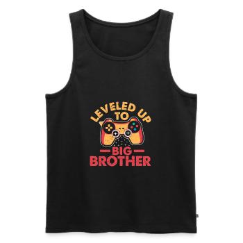 Leveled up to big brother I'm going to be a big brother - Men's Premium Organic Tank Top - black - Front - Michal (187cm)