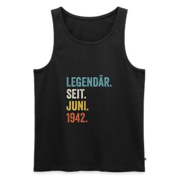 80 Jahre Legendär Seit Juni 1942 80. Geburtstag - Männer Premium Bio Tank Top - Schwarz - Vorne - Michal (187cm)