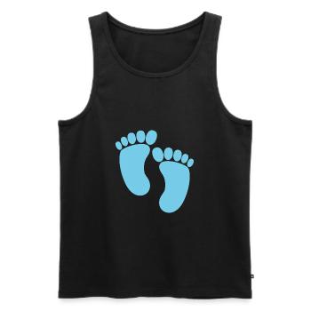 Baby Foot Prints Baby Füße Schwanger Pregnancy - Männer Premium Bio Tank Top - Schwarz - Vorne - AI Model Male 178 light (178cm)