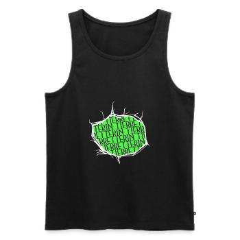 lustig tierliebe gewaltlosigkeit fleischistmord - Männer Premium Bio Tank Top - Schwarz - Vorne - Michal (187cm)