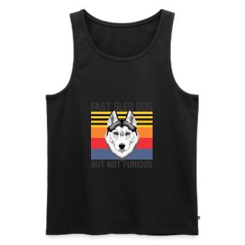 Sled dogs and sledding - Men's Premium Organic Tank Top - black - Front - AI Model Male 178 light (178cm)