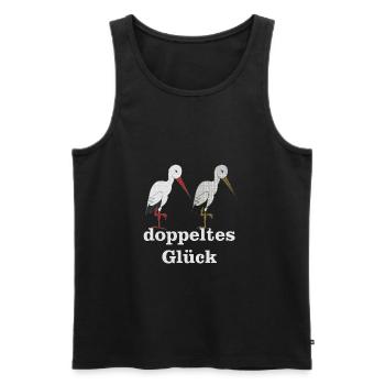 storchenpaar doppeltes glück - Männer Premium Bio Tank Top - Schwarz - Vorne - AI Model Male 178 light (178cm)