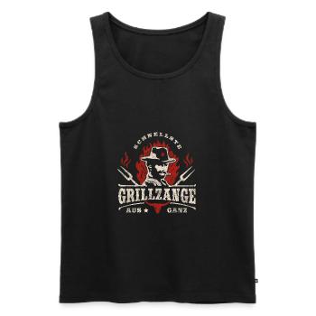 Grillen Cowboy - Schnellste Grillzange aus ganz - Männer Premium Bio Tank Top - Schwarz - Vorne - AI Model Male 178 light (178cm)