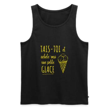 Tais toi et achète moi une petite glace - Débardeur bio Premium Homme - noir - Devant - Michal (187cm)