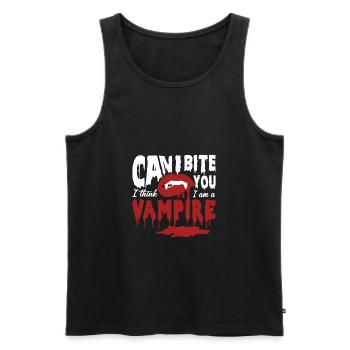 Vampire Sexy Lips Halloween Puis-je te mordre le sang - Débardeur bio Premium Homme - noir - Devant - Michal (187cm)