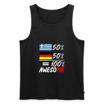 50% Griechisch 50% Deutsch - Männer Premium Bio Tank Top - Schwarz - Vorne - Michal (187cm)