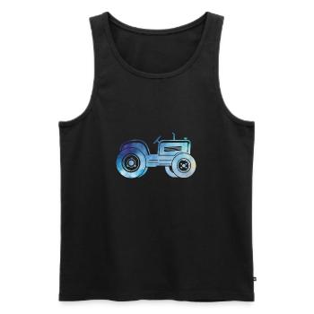Traktor - Männer Premium Bio Tank Top - Schwarz - Vorne - Michal (187cm)