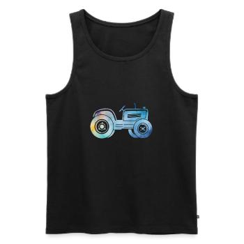 tracteur - Débardeur bio Premium Homme - noir - Devant - Michal (187cm)