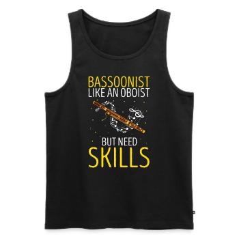 Basson pour basson anches et bassoniste - Débardeur bio Premium Homme - noir - Devant - AI Model Male 178 light (178cm)