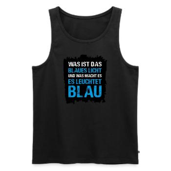 es leuchtet blau - Männer Premium Bio Tank Top - Schwarz - Vorne - Michal (187cm)