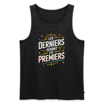 Les derniers seront les premiers - Débardeur bio Premium Homme - noir - Devant - Michal (187cm)