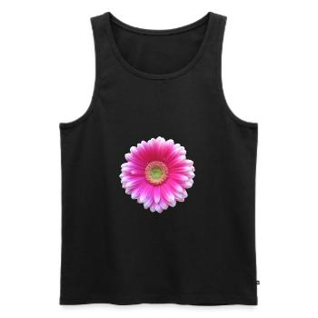Gerbera pink Blüte Blume Blumenranke floral blumig - Männer Premium Bio Tank Top - Schwarz - Vorne - AI Model Male 178 light (178cm)