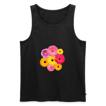 Gerbera Blume bunt blühende Gerberas Blüten floral - Männer Premium Bio Tank Top - Schwarz - Vorne - AI Model Male 178 light (178cm)