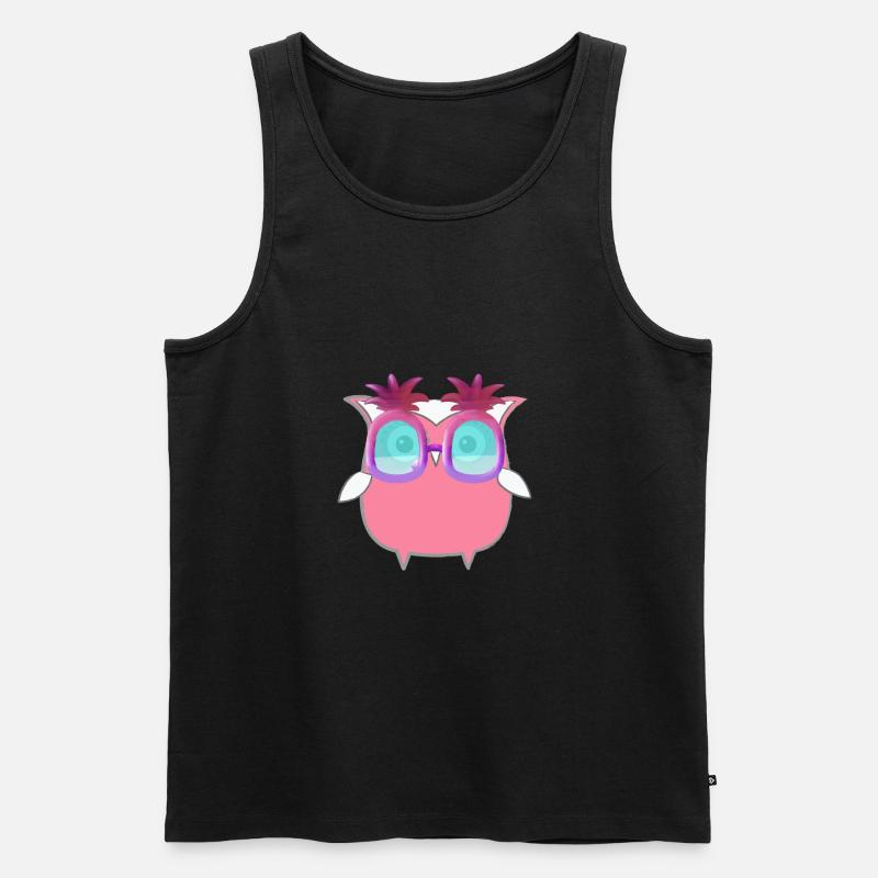 Eule, Comic,pink,Sonnenbrllle, Ananas,sommer - Männer Premium Bio Tank Top - Schwarz