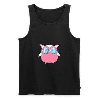 Eule, Comic, pinke eule,sonnenbrille,stern - Männer Premium Bio Tank Top - Schwarz - Vorne - AI Model Male 178 light (178cm)